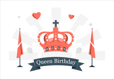 queen's birthday. Queen's crown as a symbol of the kingdomのイラスト素材