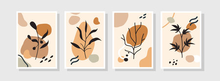 Abstract Plant Art design for print, cover, wallpaper, minimal wall art and natural. Vector...