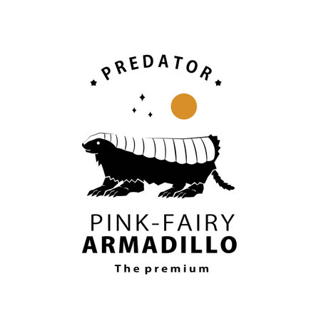 vintage retro hipster pink fairy armadillo logo vector outline silhouette art iconのイラスト素材