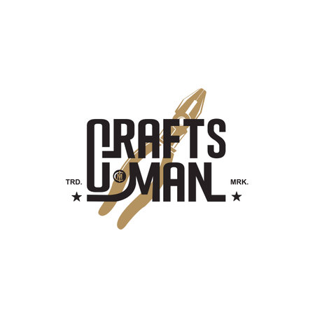 Vintage retro hipster craftsman. Carpentry tools silhouette icons on white backgroundのイラスト素材