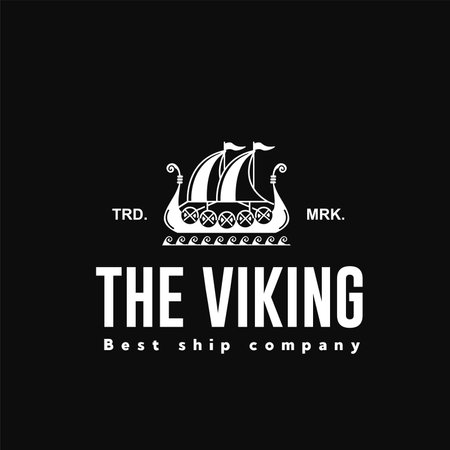 vector illustration of viking ship logo icon for trade, transportation and art goods industriesのイラスト素材