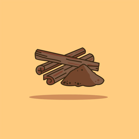 vector illustration of the cinnamon spice logo icon, cinnamon kitchen spice for the cooking industryのイラスト素材