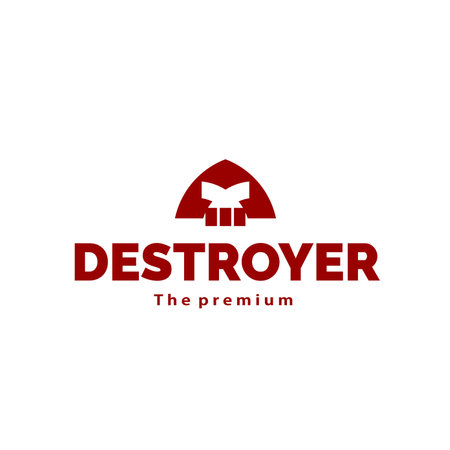 vector illustration of destroyer logo icon with helmet as symbolのイラスト素材