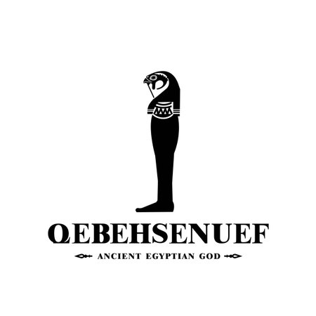 Silhouette of the Iconic ancient Egyptian god qebehsenuef, Middle Eastern god Logo for Modern Useのイラスト素材