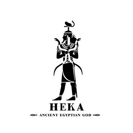 Ancient egyptian god heka silhouette, middle east god Logoのイラスト素材