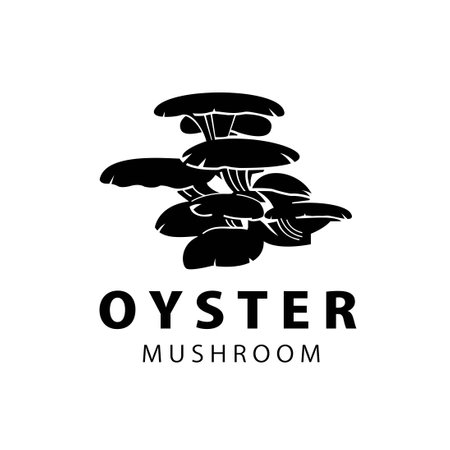 oyster mushroom logo illustration suitable for vegetable shops and gardensのイラスト素材