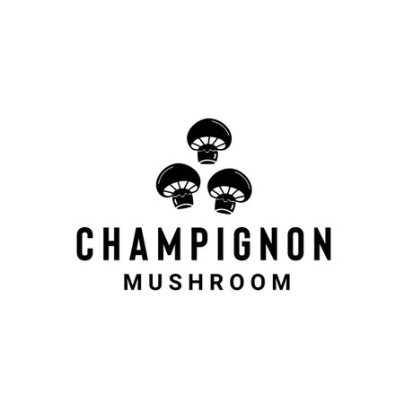 champignon mushroom logo illustration suitable for vegetable shops and plantationsのイラスト素材