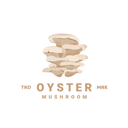 oyster mushroom logo illustration suitable for vegetable shops and gardensのイラスト素材