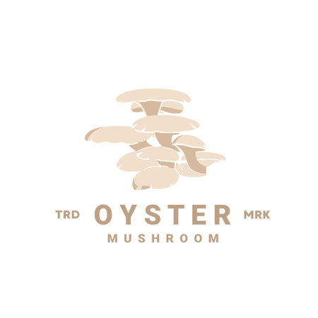 oyster mushroom logo illustration suitable for vegetable shops and gardensのイラスト素材