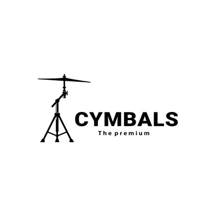 musical instrument logo illustration, cymbals silhouette suitable for music store and communityのイラスト素材