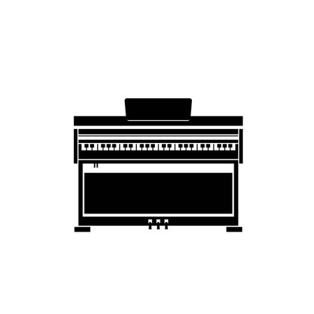 Musical instrument logo illustration, piano silhouette suitable for music stores and communitiesのイラスト素材