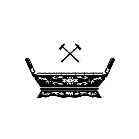 Traditional musical instrument logo illustration, gamelan gambang silhouette is suitable for music shops and communitiesのイラスト素材
