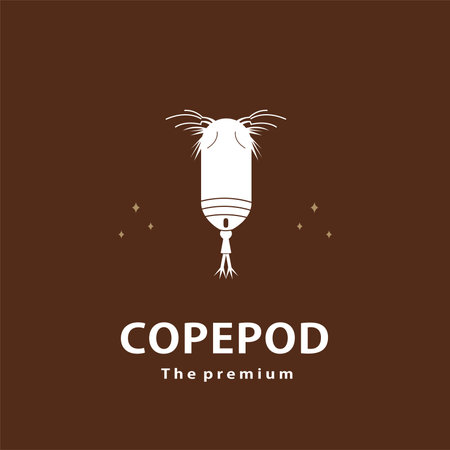 vintage retro hipster copepod logo vector outline silhouette art iconのイラスト素材