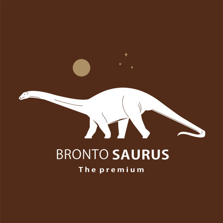 vintage hipster dinosaur, brontosaurus logo vector silhouette art iconのイラスト素材
