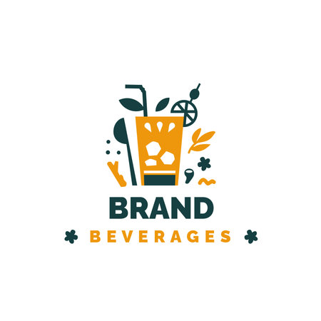 Drink logo design with toppings for various cafe and restaurant usesのイラスト素材