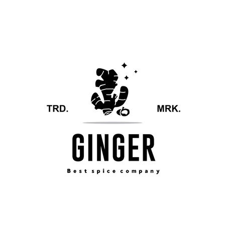 illustration of the ginger spice logo icon, ginger kitchen spice for the cooking industryのイラスト素材