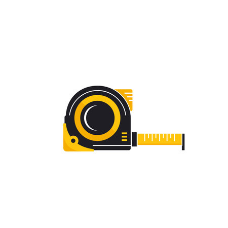Measuring tool logo illustration, meter roll suitable for music stores and communitiesのイラスト素材