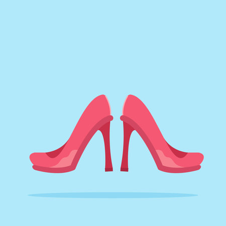 pink high heels. illustration of women's foot accessories. suitable for posters and web iconsのイラスト素材