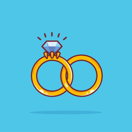 ring icon with gemstone. wedding jewelry illustration. suitable for poster and web icon useのイラスト素材