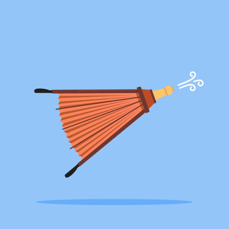 Traditional fire blower logo, wind blower illustration. Suitable for posters and web icons.のイラスト素材