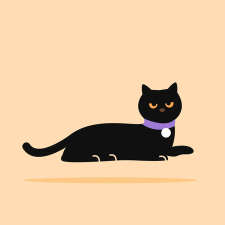 cat sitting with eyes peeking. Spooky Halloween decoration suitable for posters and web.のイラスト素材