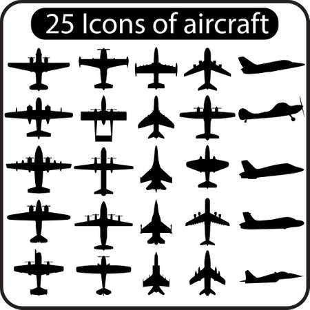 Set of different airplane icons. のイラスト素材