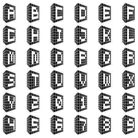 Building font icons with numbers. のイラスト素材