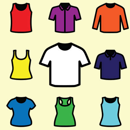 T-short icon set illustratorのイラスト素材