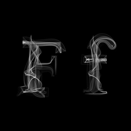 Smoke font, Letter F illustration alphabetのイラスト素材