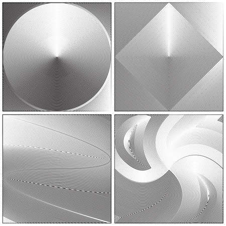 Collection of Abstract Illusion Card. Vector Background Illustrationのイラスト素材