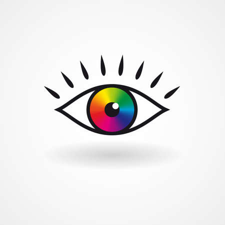 Colorful vector eye icon creative design vector illustrationのイラスト素材