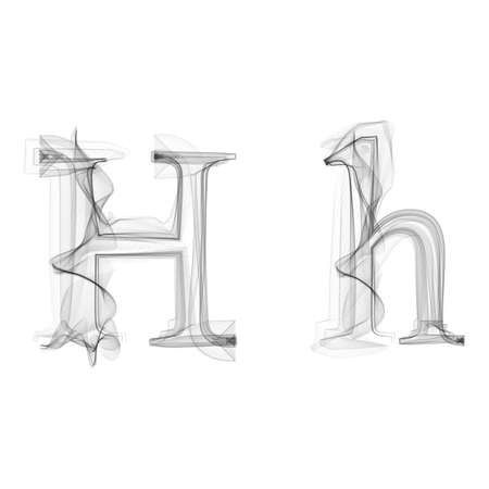 Black Smoke font on white background. Letter H. Vector illustration alphabetのイラスト素材