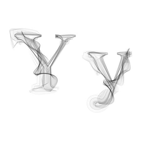 Black Smoke font on white background. Letter Y. Vector illustration alphabetのイラスト素材