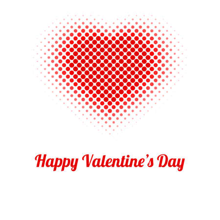 Valentines day card, heart with red dots, illustrationのイラスト素材