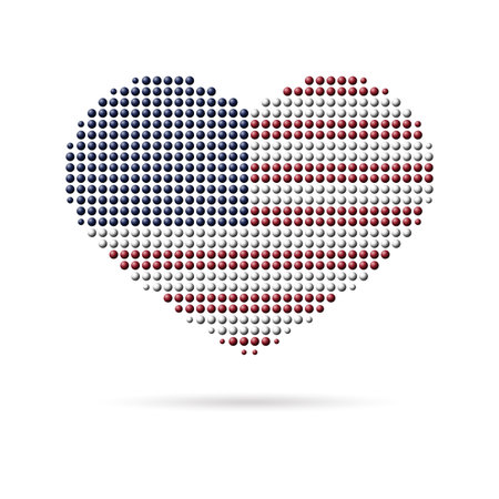 I love USA, Creative design, multicolored dotted heart flagのイラスト素材