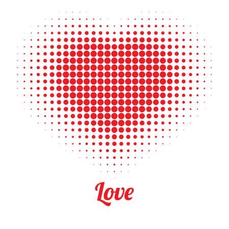 Red Heart dotted shape , Illustrationのイラスト素材