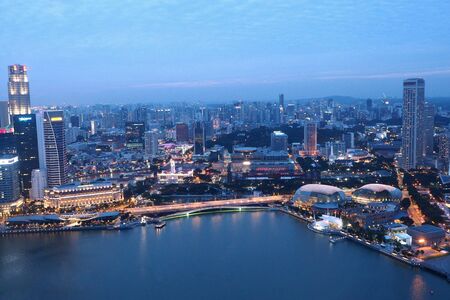singapore city view from marina bay sandのeditorial素材