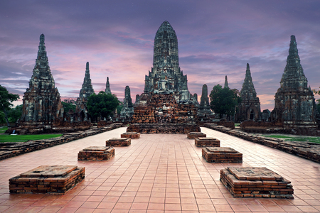 Chaiwattanaram temple in Ayutthaya Historical Park , Thailandの写真素材