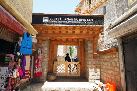 India - June 18 2017: The gate of Central Asian Museum Leh located in center of Leh Ladakh - Indiaのeditorial素材