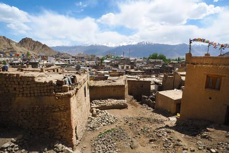 Leh district view from Leh Palace, Leh Ladakh, Indiaのeditorial素材