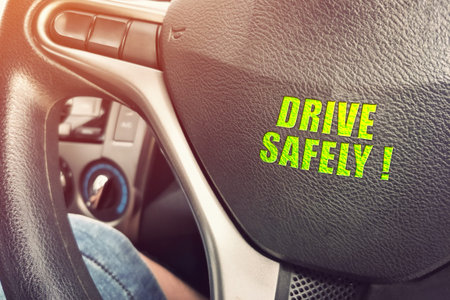 drive safely ! text on your drive wheel