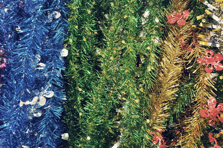 new year celebration decoration glitter rope fur background textureの写真素材