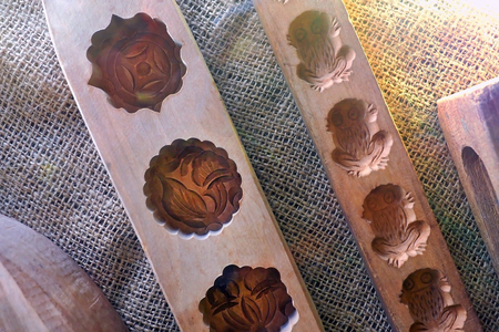 tradition wooden moon cake moldの写真素材