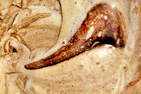 texture of melted chocolate mixed with egg yolk sponge to making chocolate cakeの写真素材