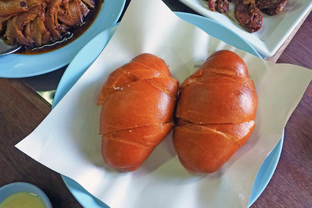 chinese food - deep fry bun good combination for eating with pork stewの写真素材