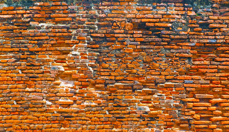 old Ancient brick wall with lot of concrete stain for background concept designの写真素材