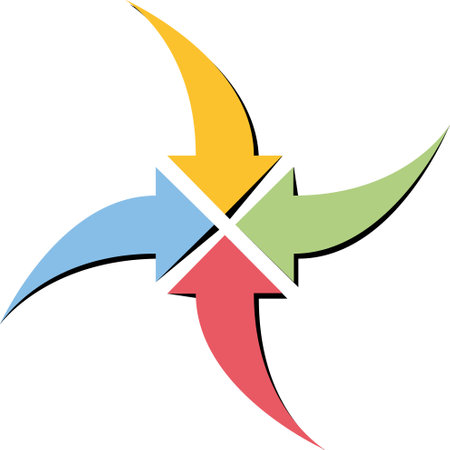 An arrow icon that expresses directing and drawing attention to a certain point in all kinds of visual designs.のイラスト素材
