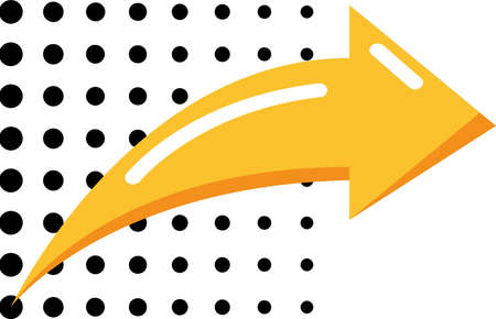 An arrow icon that expresses directing and drawing attention to a certain point in all kinds of visual designs.のイラスト素材