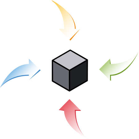 An arrow icon that expresses directing and drawing attention to a certain point in all kinds of visual designs.のイラスト素材