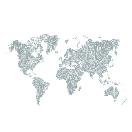 World map in gray texture pattern.のイラスト素材